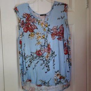 Papermoon Light Blue Floral Blouse 1x